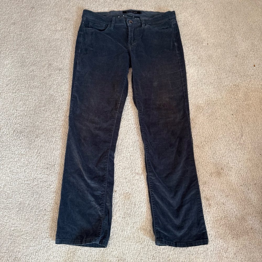 CALVIN KLEIN JEANS High Rise Straight Leg Corduroy Pants Green | Women's Size 6